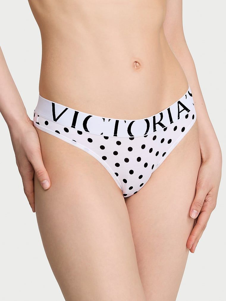 Logo s výbuchem bavlněných tang. Produkt je vzorovaný a pochází z kolekce Cotton.