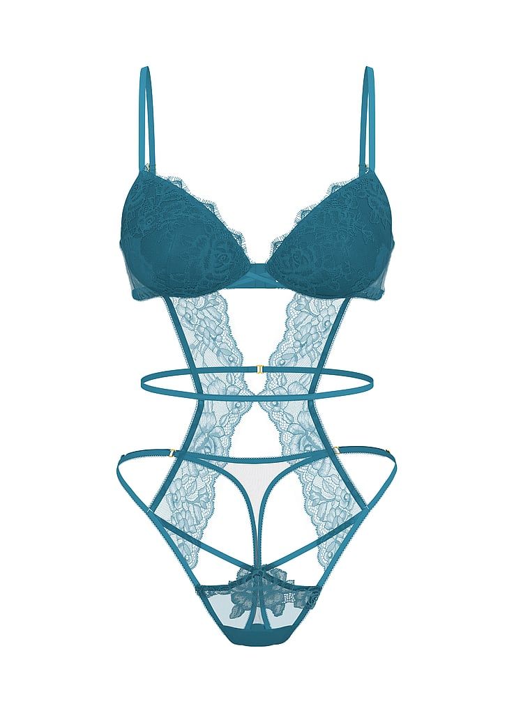 Růžová krajka Krajkové body na ramínka. Produkt je zelený a pochází z kolekce Very Sexy.