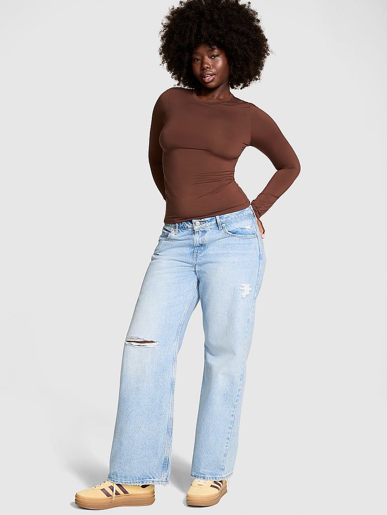 Základní strečové tričko s dlouhým rukávem