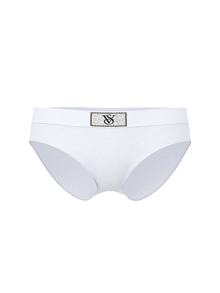 Bavlněné kalhotky s logem Shine Patch Hiphugger. Výrobek je bílé barvy a pochází z kolekce Cotton.