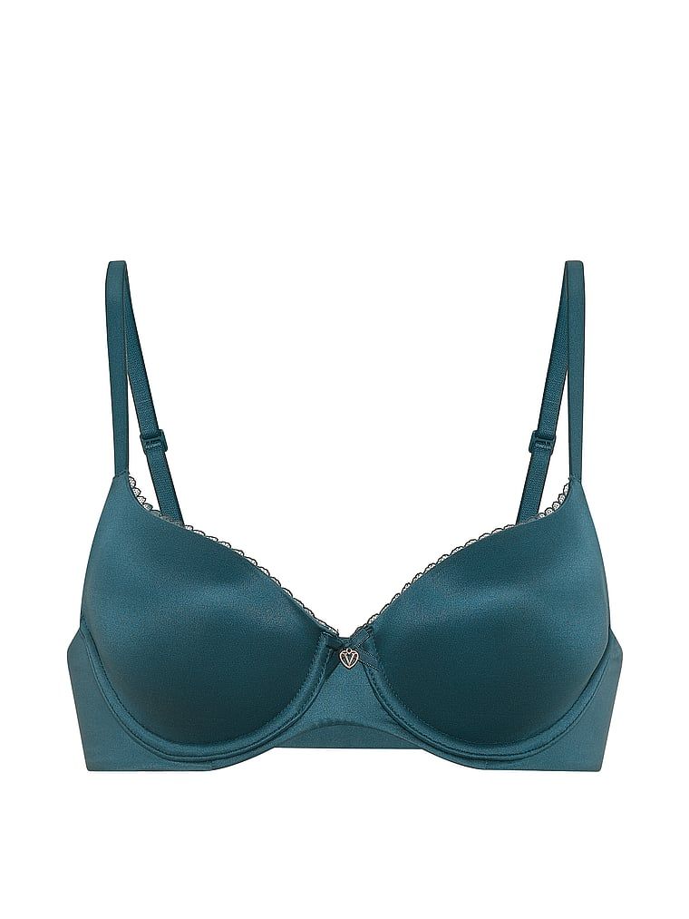 Mírně polstrovaná podprsenka Smooth Demi. Produkt je modré barvy a pochází z kolekce Body by Victoria.