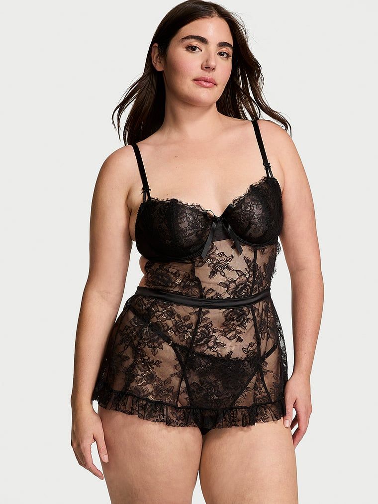 Very Sexy Růžová krajková zástěrka Wicked bez podšívky