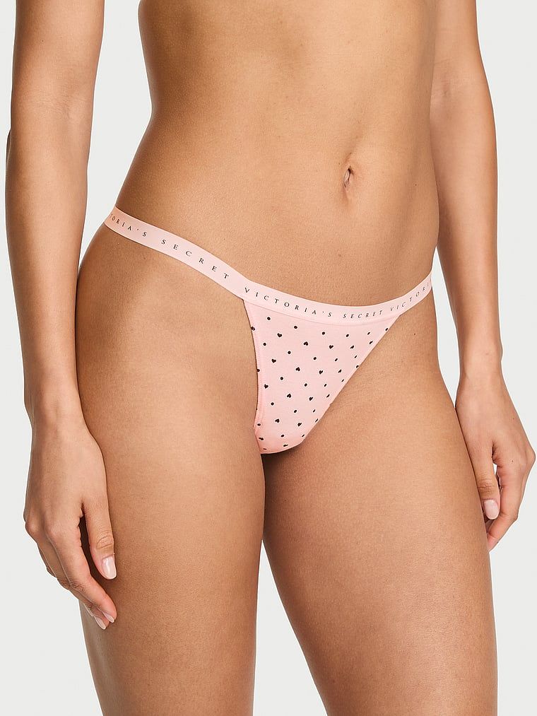 Victoria's Secret Kalhotky V-String z elastické bavlny