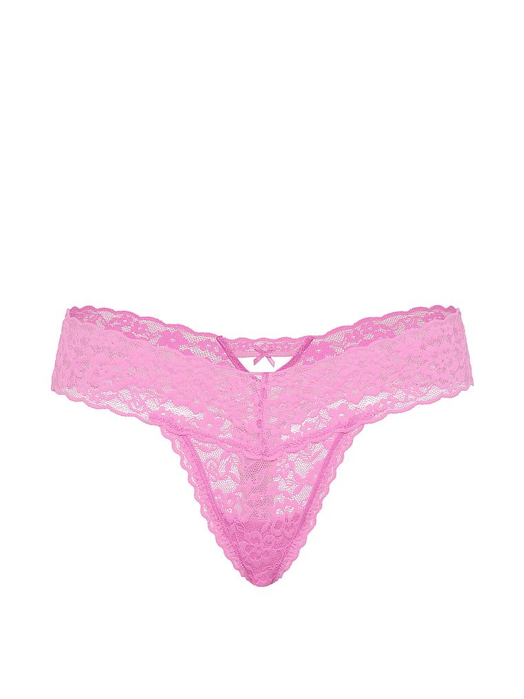 Krajkové tanga Keyhole. Produkt je růžové barvy a pochází z kolekce Lacie.