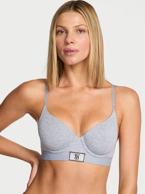 T-shirt Lehce podšitá demi podprsenka s lesklou nášivkou