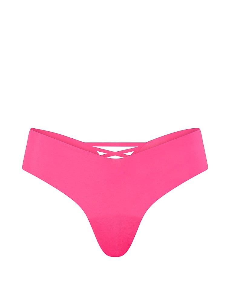 Bezšvové tanga s ramínky na zadní straně No-Show Strappy. Produkt je růžové barvy a pochází z kolekce No-Show.