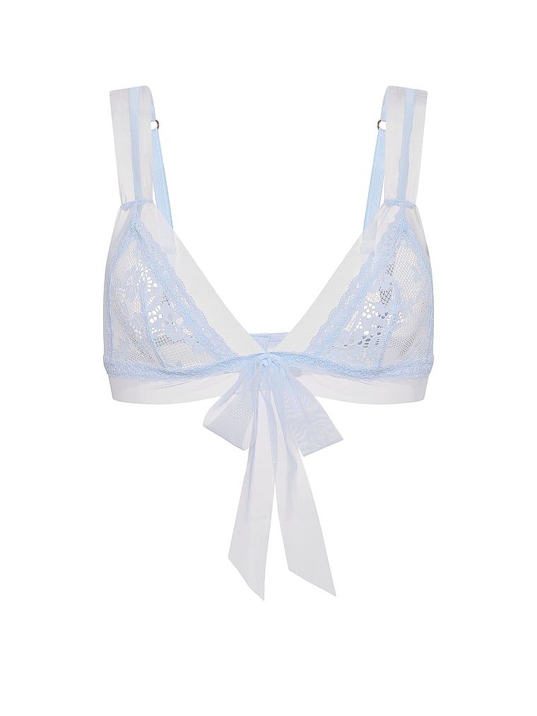 Bralette podprsenka z krajky a síťoviny Lace Mesh. Produkt je modré barvy a pochází z kolekce Dream Angels.