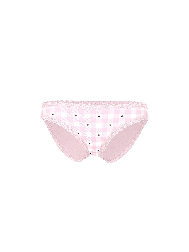 Bavlněné kalhotky s krajkovými bikinami s krajkovým lemováním. Produkt je vzorovaný a pochází z kolekce Lace Trim.