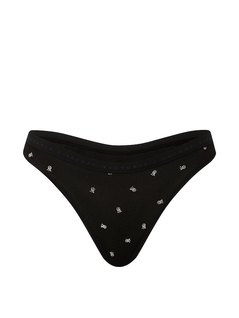 Bavlněné tanga s vysokými nohavičkami. Produkt má vzorovanou barvu a pochází z kolekce Victoria's Secret.