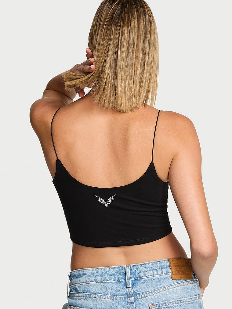 Bavlněné tílko s logem FS. Produkt je černý a pochází z kolekce Angel Essentials.