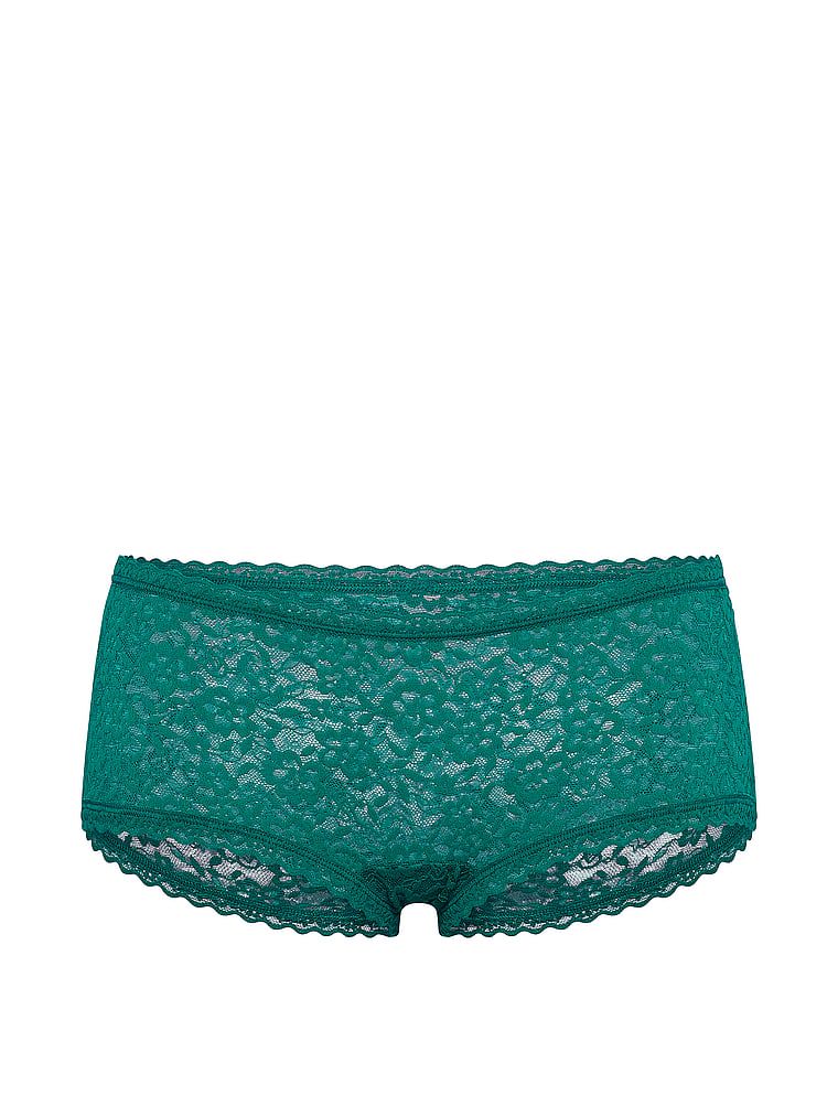 Krajkové kraťasy s nízkým pasem Boyshorts. Produkt je modré barvy a pochází z kolekce Lacie.