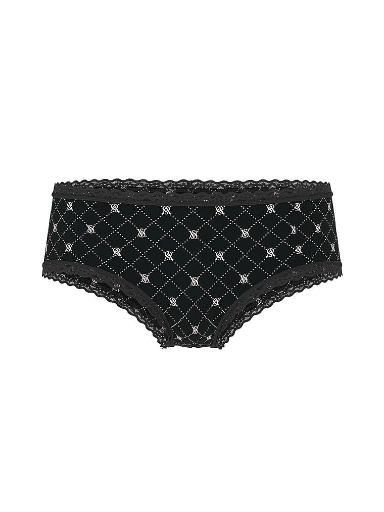 Bavlněné kalhotky s krajkou na okrajích Lace-Waist Cheeky. Produkt je vzorovaný a pochází z kolekce Lacie.