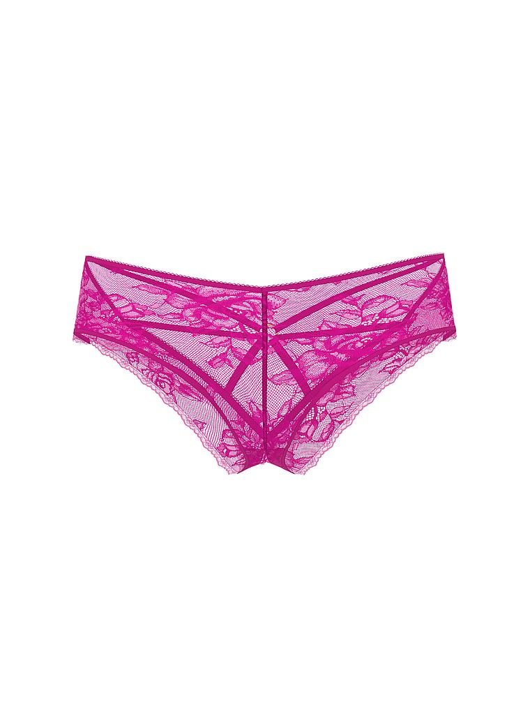 Páskové kovové drzé kalhotky s otevřenými zády. Produkt má fialovou barvu a pochází z kolekce Very Sexy.