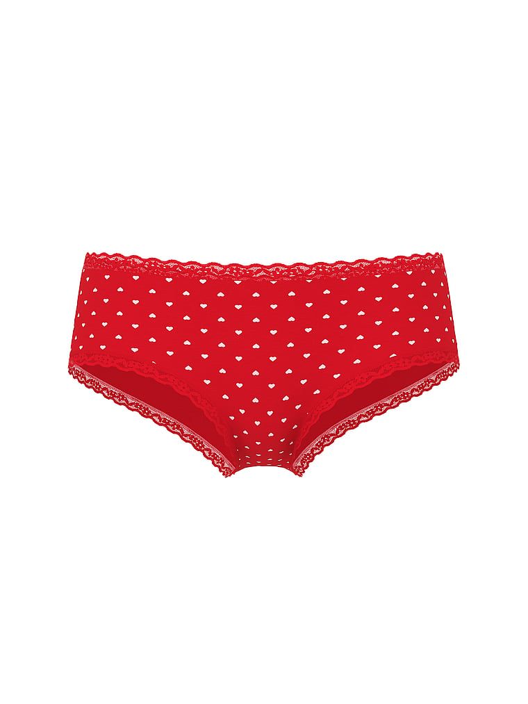 Bavlněné kalhotky s krajkou na okrajích Lace-Waist Cheeky. Produkt je vzorovaný a pochází z kolekce Lace Trim.