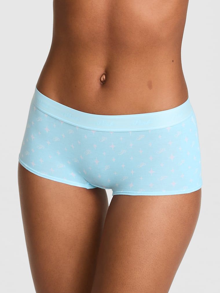 PINK Bavlněné kalhotky Boyshort s logem