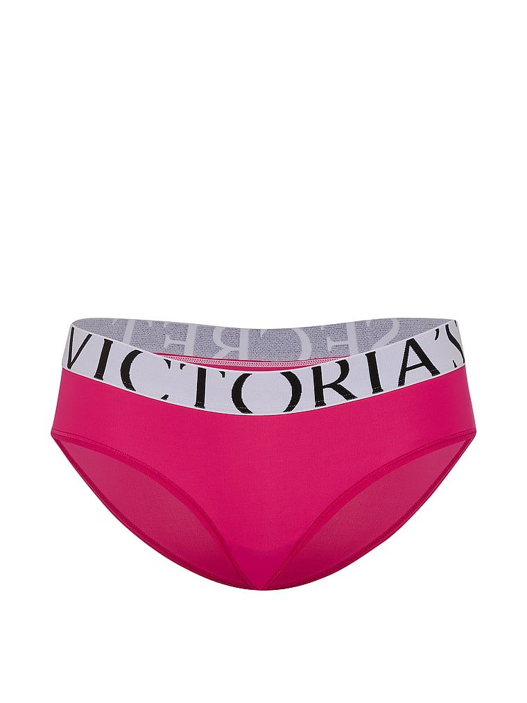Kalhotky s logem Cool Hiphugger. Produkt je růžové barvy a pochází z kolekce Victoria's Secret.