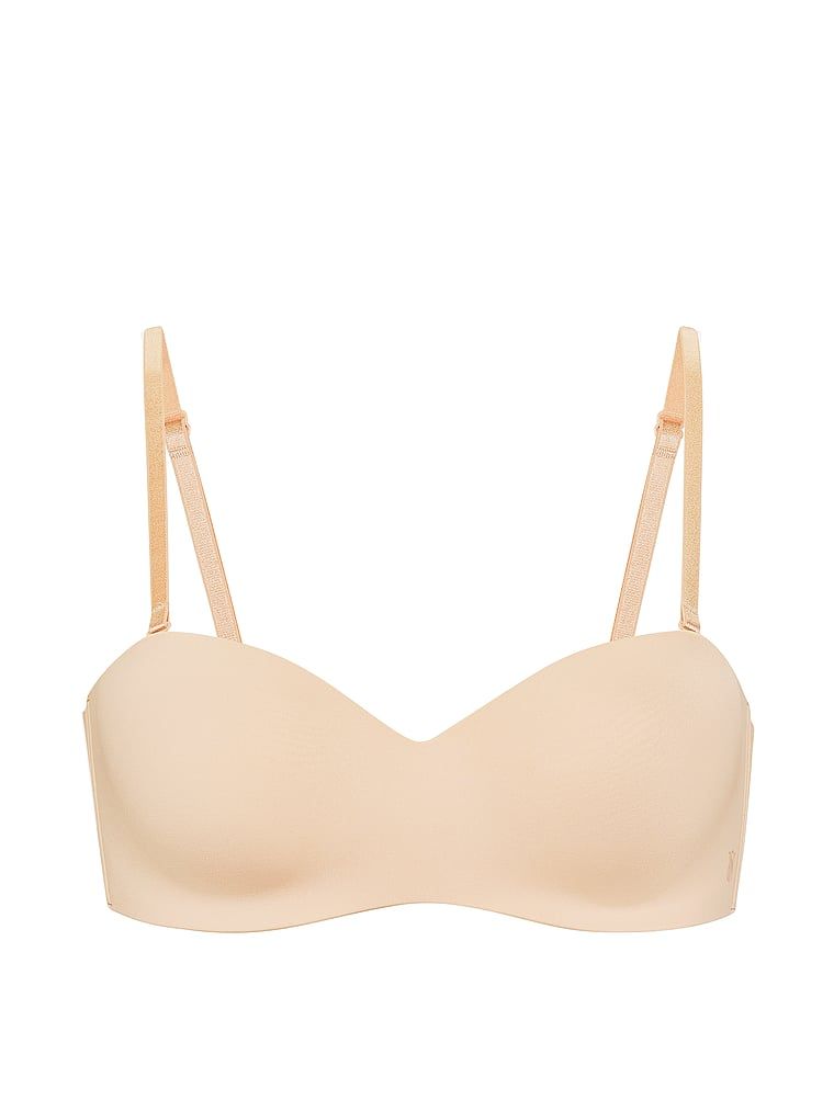 Sweetheart podprsenka bez ramínek a mírně vycpávaná podprsenka. Produkt je béžové barvy a pochází z kolekce Invisible by Victoria's Secret.