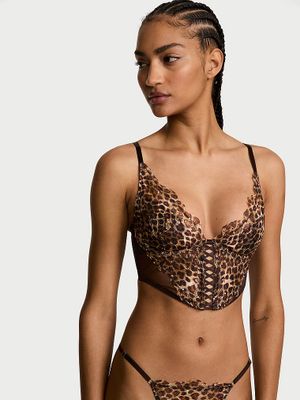 Very Sexy Lehce podšitý podprsenkový top s výšivkou s leopardím vzorem
