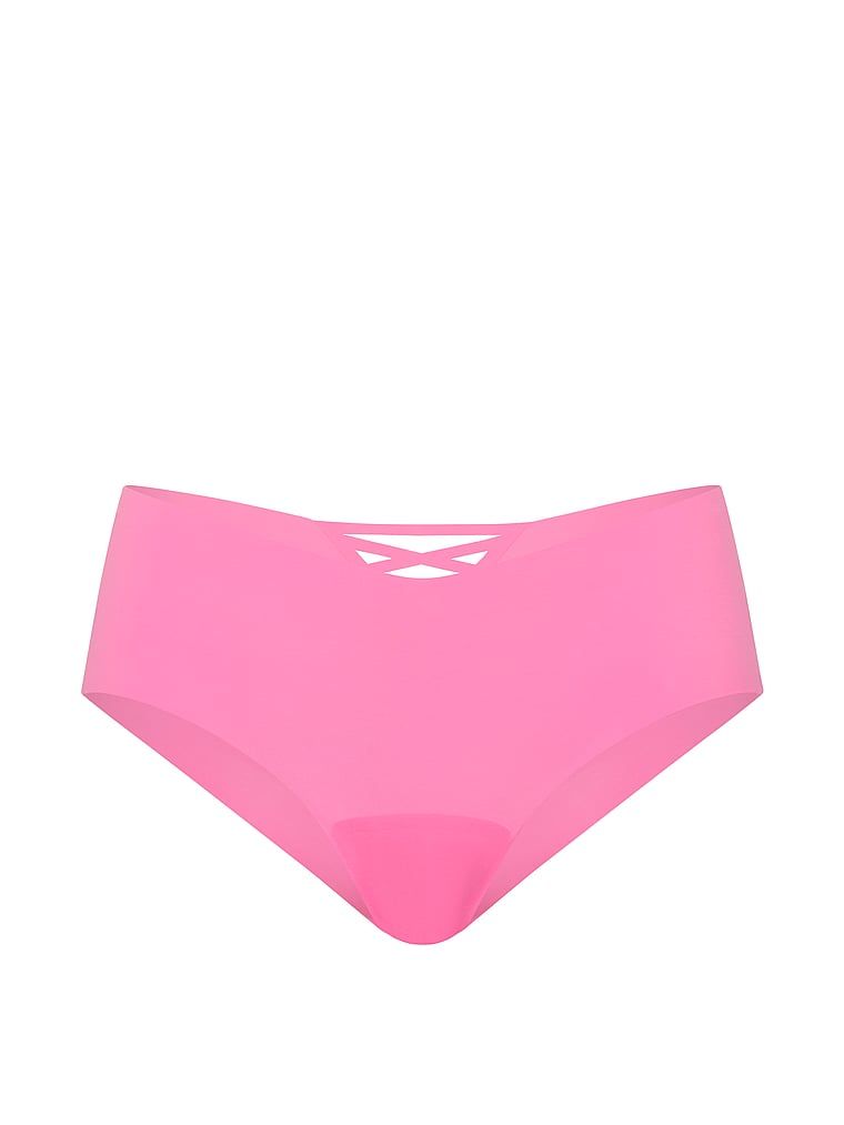 Bezešvové kalhotky s ramínky na zádech No-Show Strappy Cheeky. Produkt je růžové barvy a pochází z kolekce No-Show.