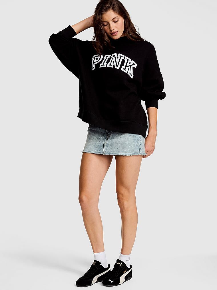 Oversize mikina se stojáčkem Campus Fleece
