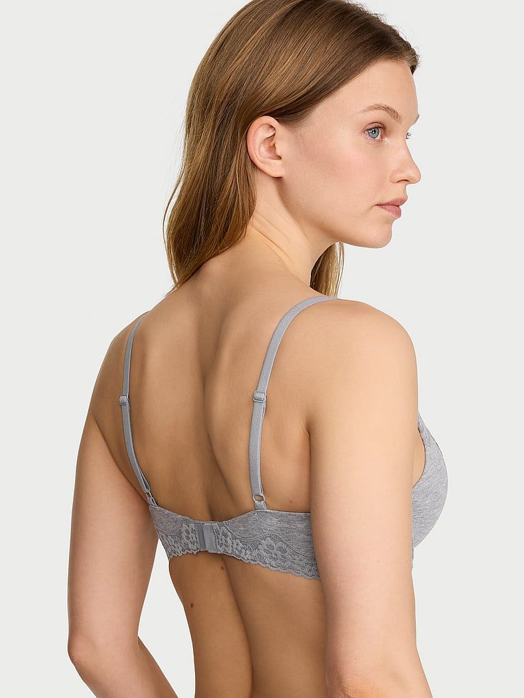 Push-up bavlněná podprsenka Perfect Shape. Produkt je šedé barvy a pochází z kolekce triček.
