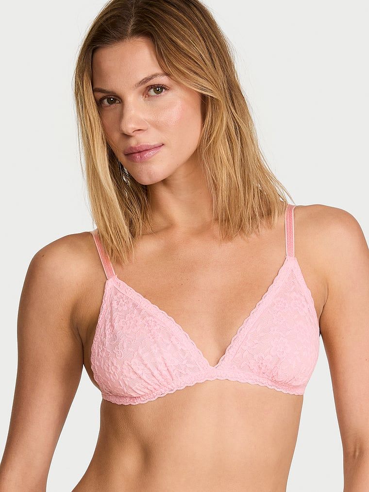 Victoria's Secret Nepodšitá krajková trojúhelníčková braletka