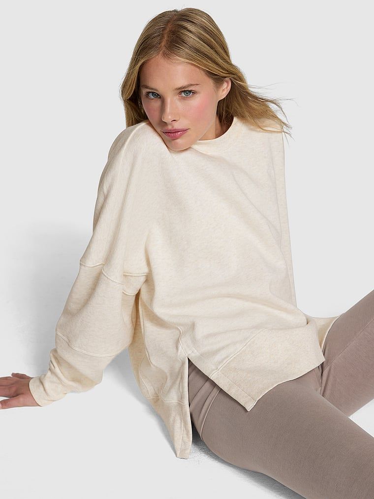 Ivy fleece tuniková mikina s kulatým výstřihem