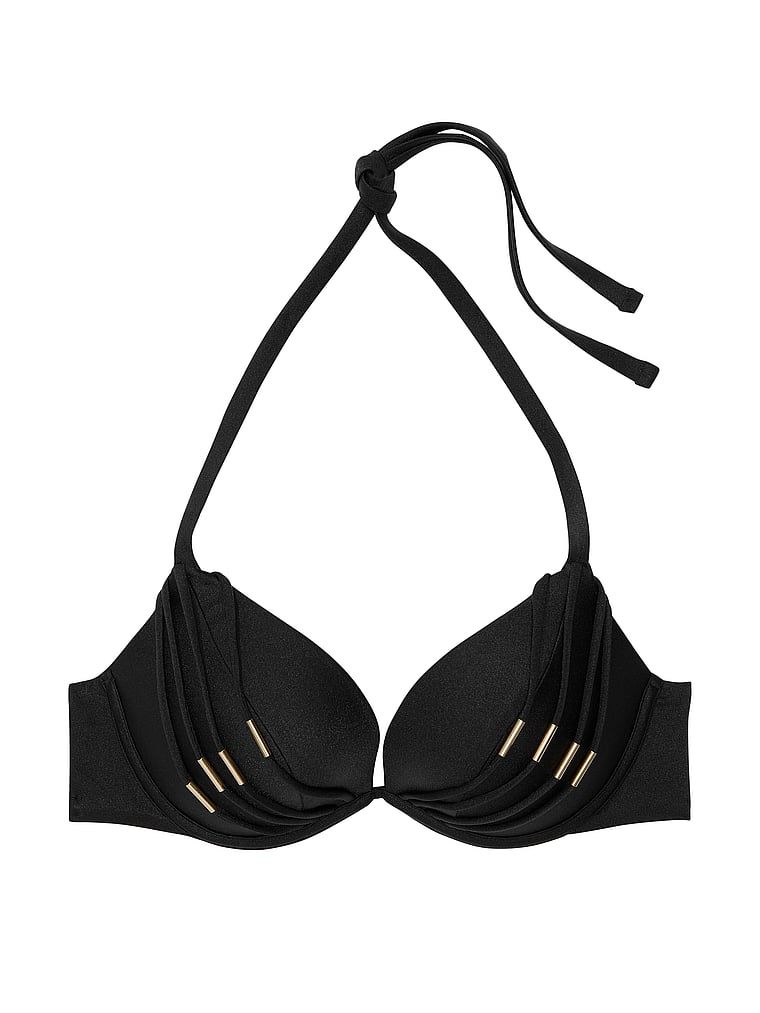 Push-up horní díl VS Archives Banded. Produkt je černý a pochází z kolekce Victoria's Secret Swim.