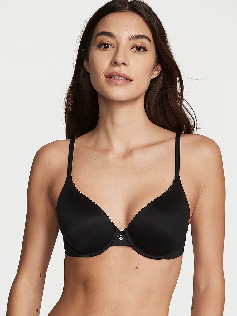 Mírně vyztužená podprsenka se silně vsazenými košíčky Infinity Edge. Produkt je černý a pochází z kolekce Body by Victoria.