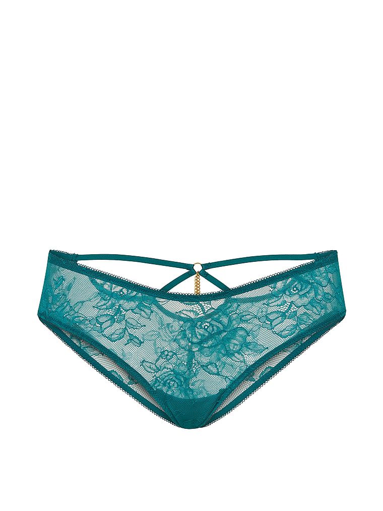 Krajkové kalhotky s přívěskem na zádech Hardware Cheeky. Produkt je modré barvy a pochází z kolekce Very Sexy.