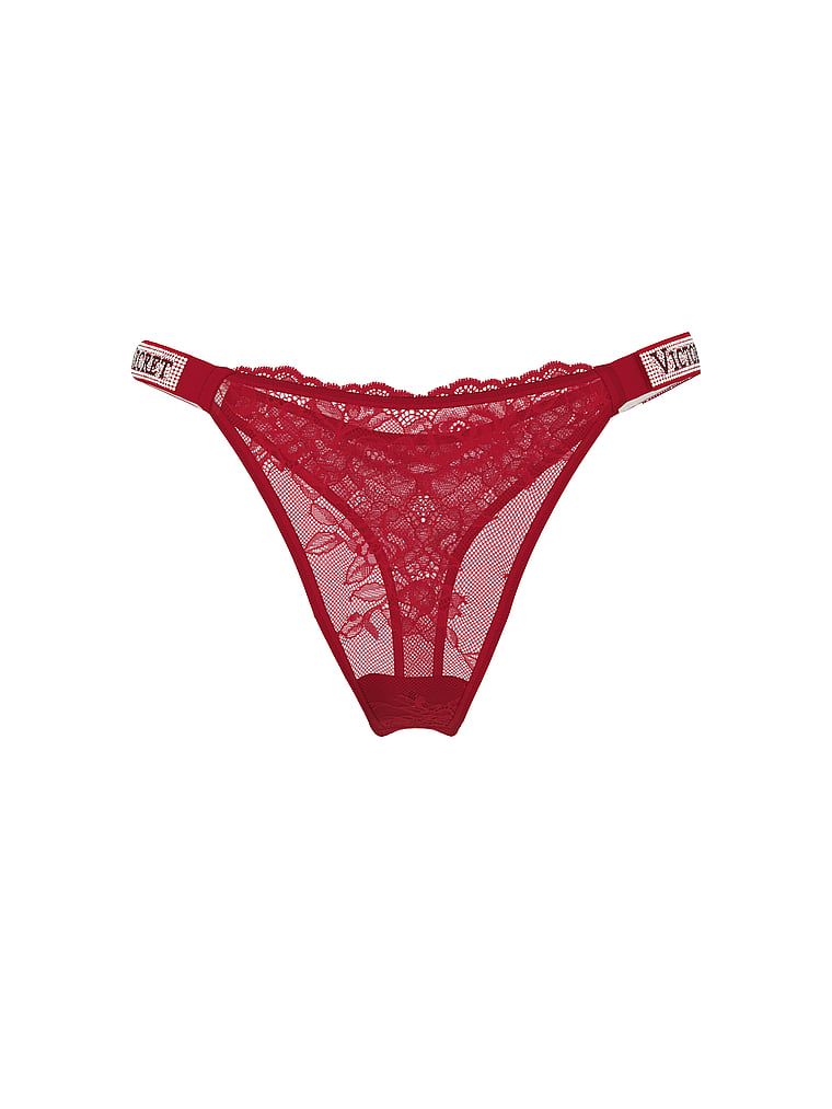 Krajková tanga s lesklými ramínky Shine Strap. Produkt má červenou barvu a pochází z kolekce Very Sexy.