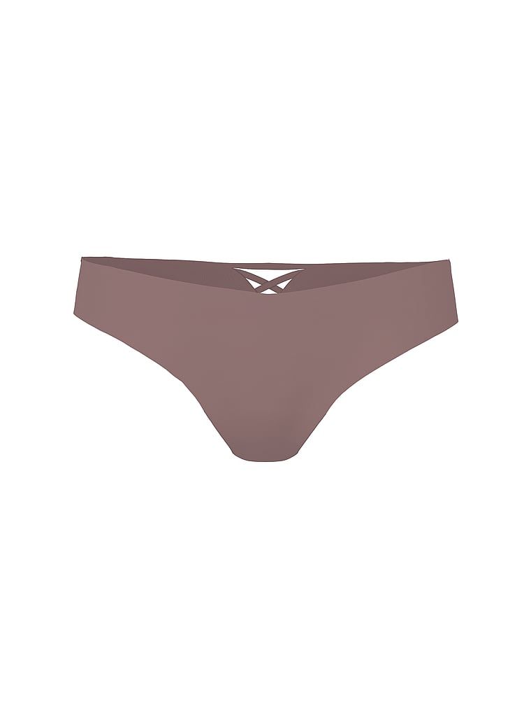 Bezešvá tanga s ramínky na zadní straně No-Show Strappy. Produkt má šedou barvu a pochází z kolekce No-Show.