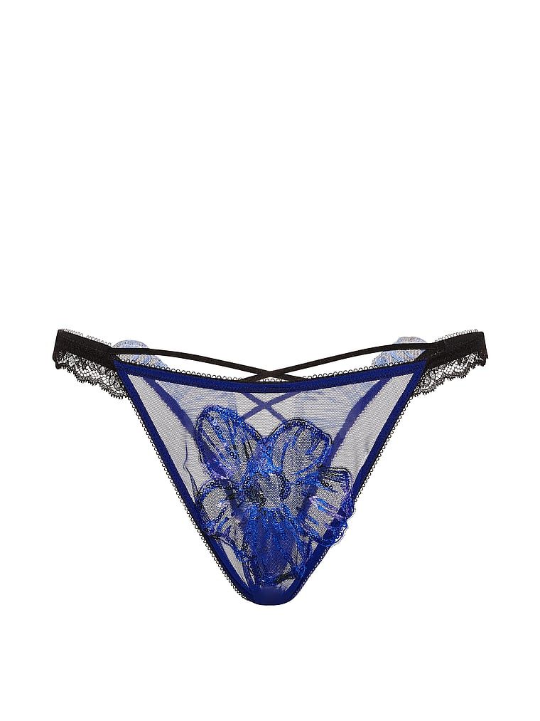 Brazilské kalhotky s flitrovým květem na zádech Party Floral. Produkt je vzorovaný a pochází z kolekce Very Sexy.