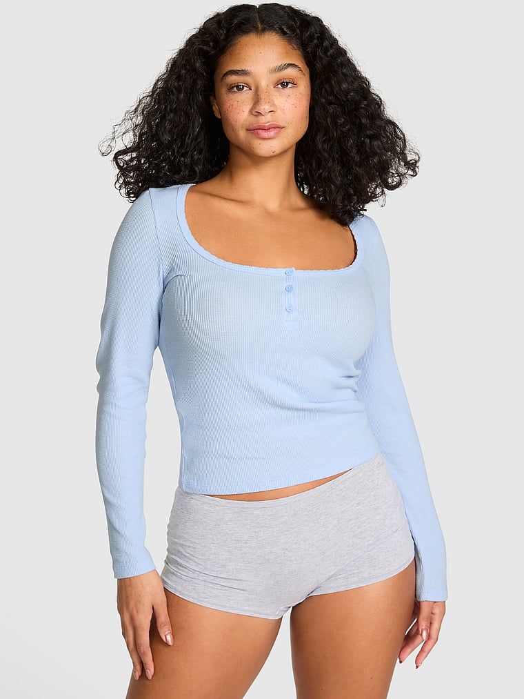 Termální pyžamový top Henley