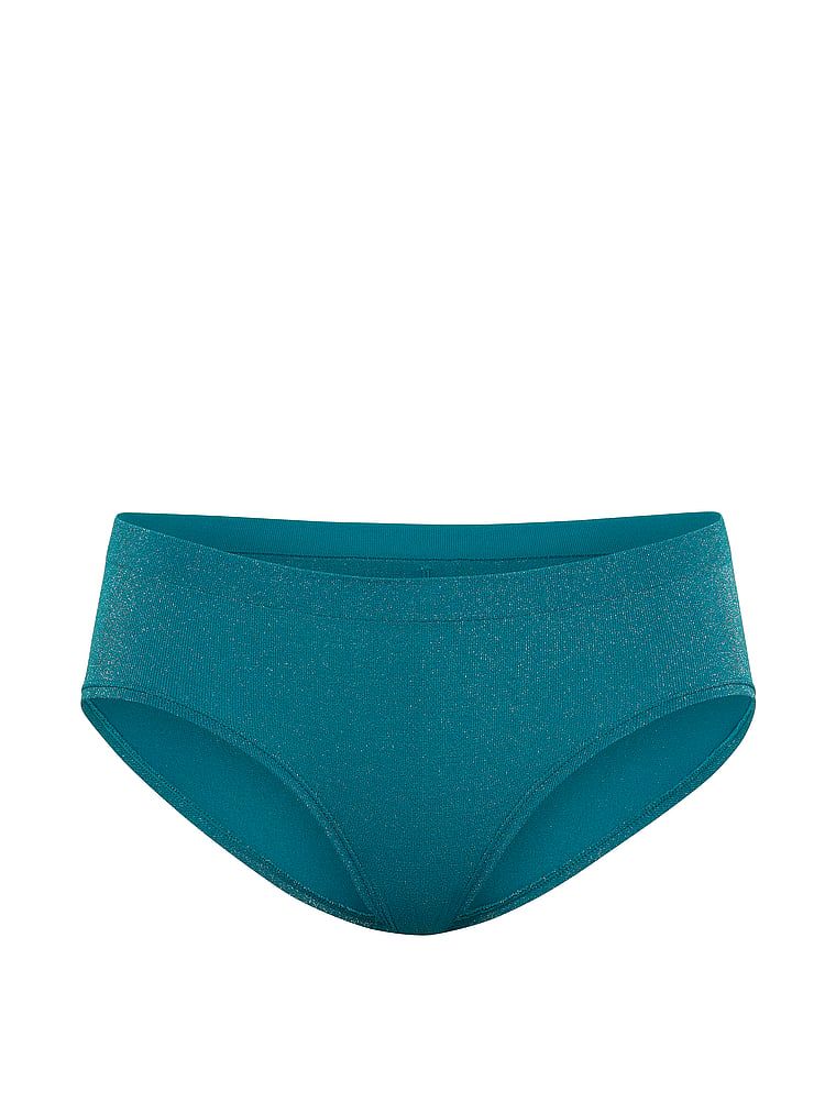 Spodní prádlo z lesklého materiálu Shimmer Hiphugger. Produkt je modré barvy a pochází z kolekce Seamless.