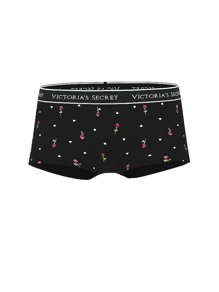Bavlněné kraťasy s logem v pase Boyshort. Produkt má květinovou barvu a pochází z kolekce Cotton.
