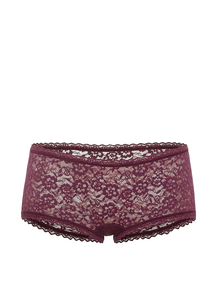 Krajkové kraťasy s nízkým pasem Boyshorts. Produkt je růžové barvy a pochází z kolekce Lacie.