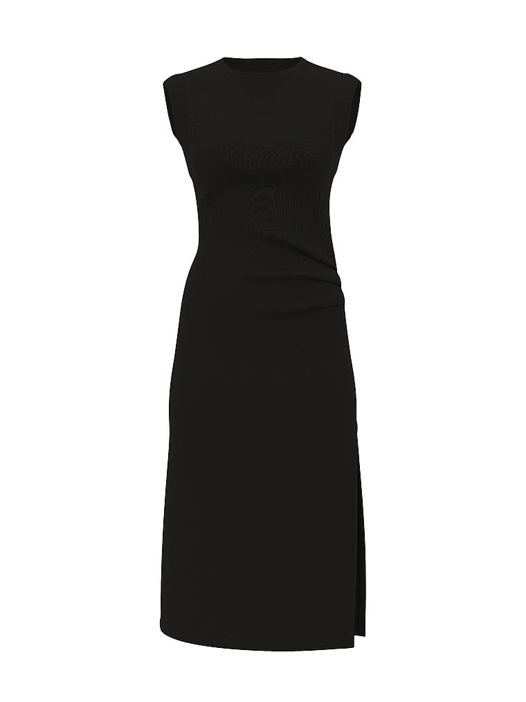 VSX Úpletové midi šaty z pérové váhy. Produkt je černý a pochází z kolekce VSX.