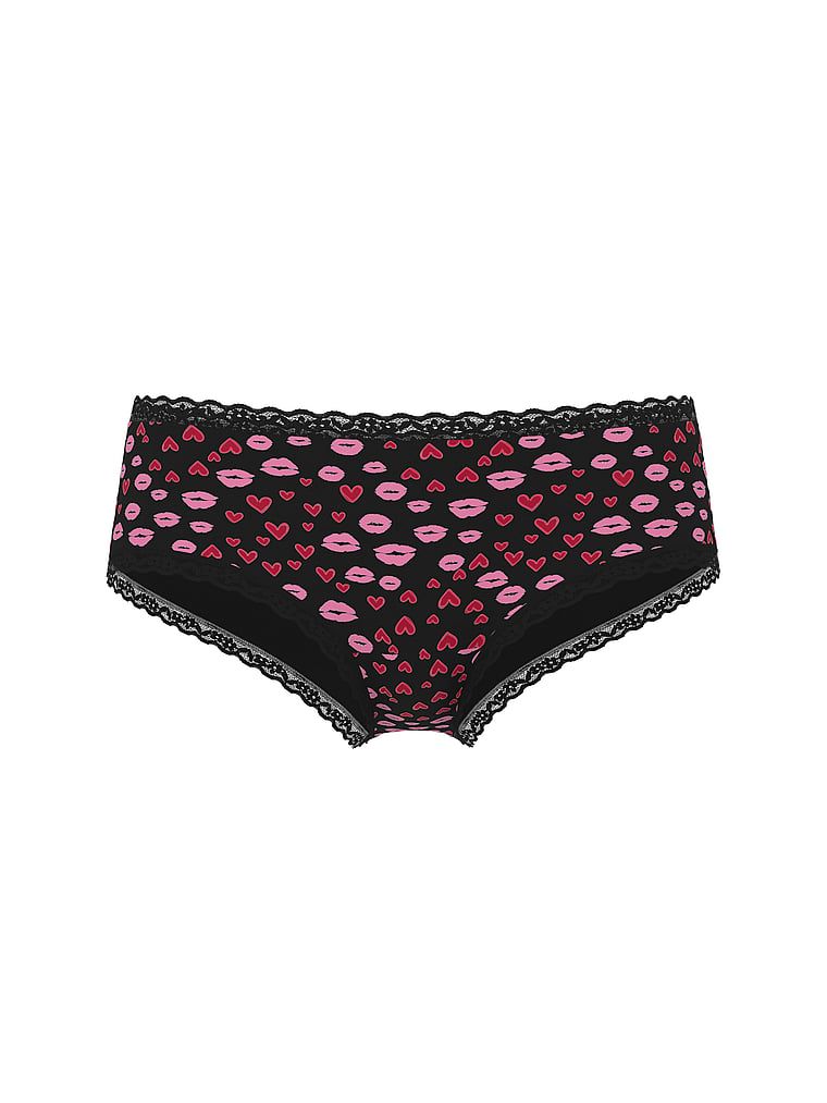 Bavlněné kalhotky s krajkou na okrajích Lace-Waist Cheeky. Produkt je vzorovaný a pochází z kolekce Lace Trim.