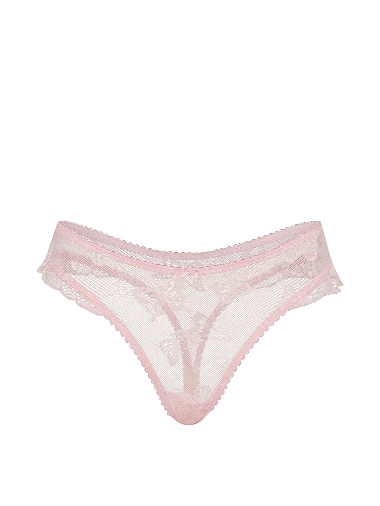 Tanga s motivem motýla. Produkt je růžové barvy a pochází z kolekce Lacie.