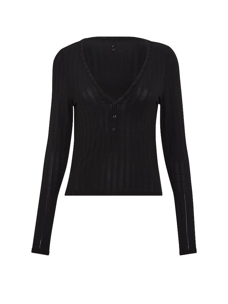SoSoft Ultra-Fine modální halenka na spaní. Produkt je černý a pochází z kolekce Victoria's Secret.