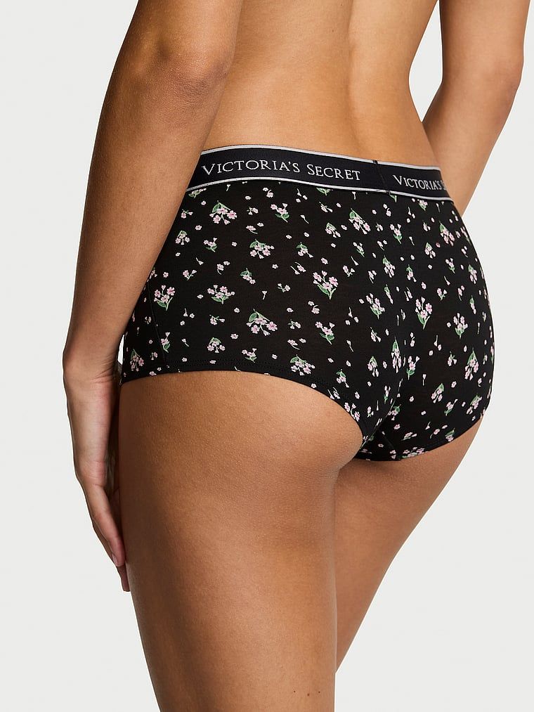 Bavlněné kraťasy s logem v pase Boyshort. Produkt má květinový vzor a pochází z kolekce Cotton.