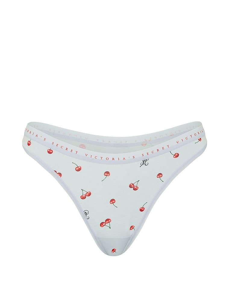 Bavlněné tanga s vysokými nohavičkami. Produkt má vzorovanou barvu a pochází z kolekce Victoria's Secret.