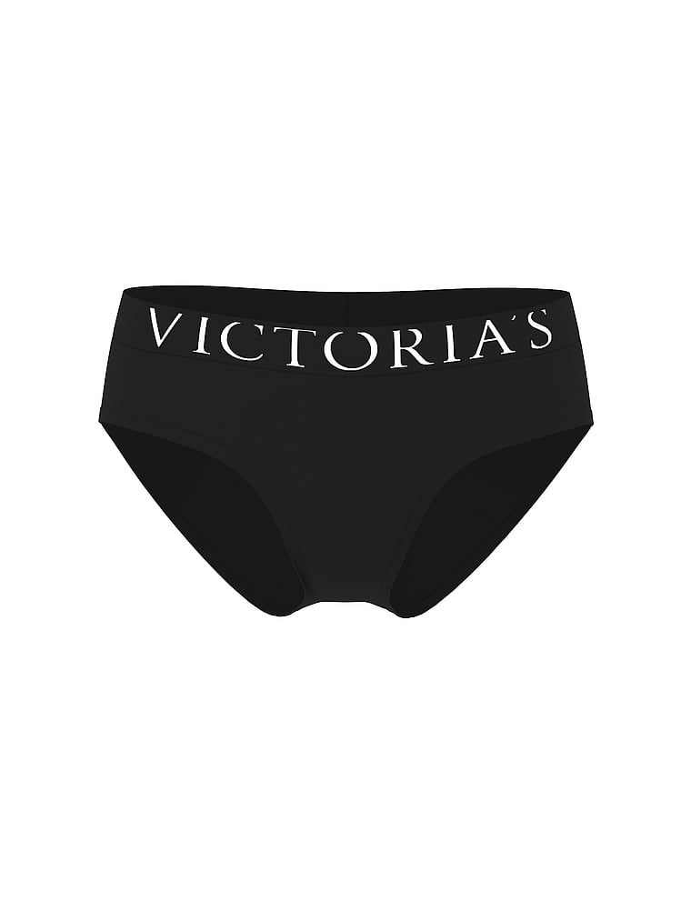 Logo Hiphugger s bavlněnými kalhotkami. Produkt je černý a pochází z kolekce Cotton.