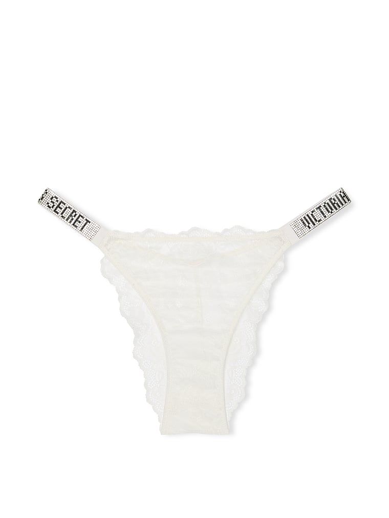 Brazilské kalhotky s lesklými ramínky Shine Strap Brazilian. Produkt je bílý a pochází z kolekce Very Sexy.