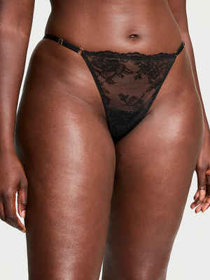 Very Sexy Kalhotky typu V-string s nastavitelnou krajkou s motivem růží