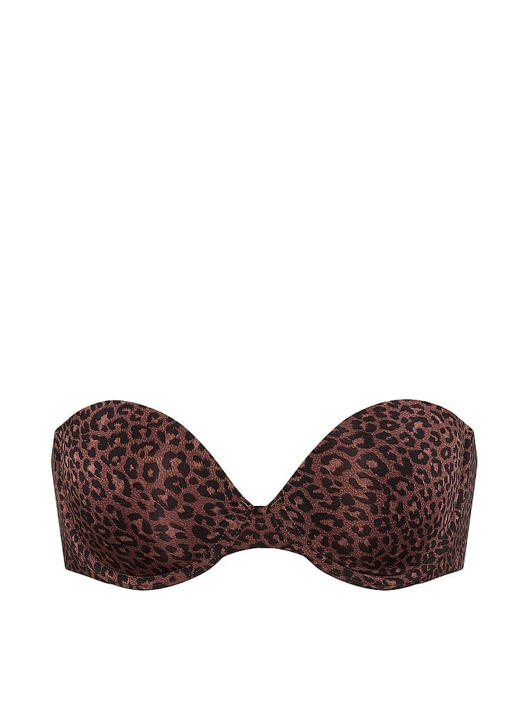 Podprsenka bez ramínek s mírně vypolstrovanými ramínky. Produkt je vzorovaný a pochází z kolekce Victoria's Secret Bar.