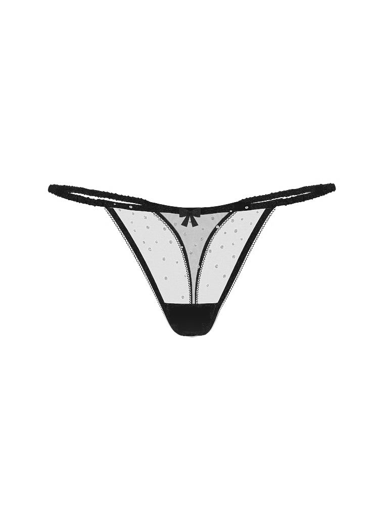 Tanga s krystaly Crystal Shimmer. Produkt je černý a pochází z kolekce Dream Angels.