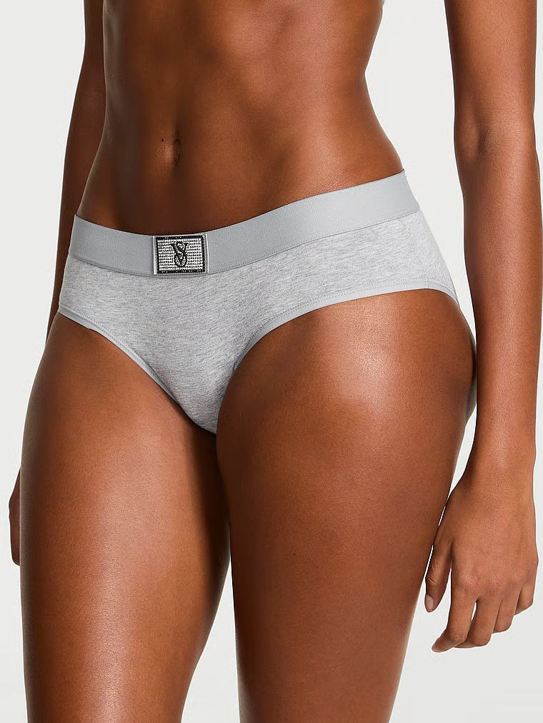 Bavlněné kalhotky s logem Shine Patch Hiphugger. Produkt je šedé barvy a pochází z kolekce Cotton.