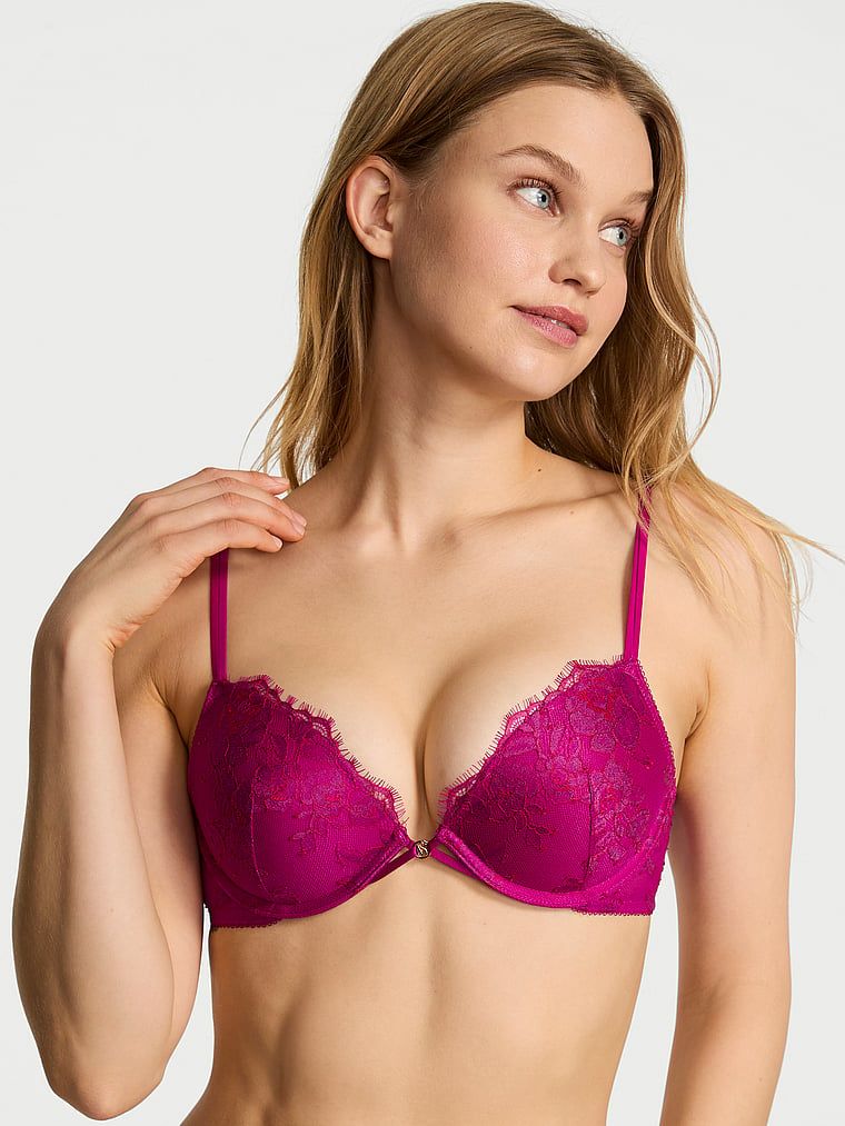 Very Sexy Push-up podprsenka s krajkou s motivem růží